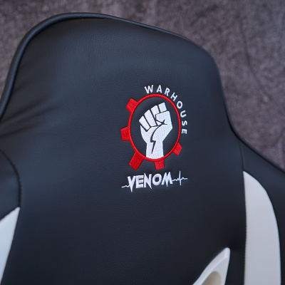 Scaun gaming ergonomic pro Venom, spatar inalt, alb-negru